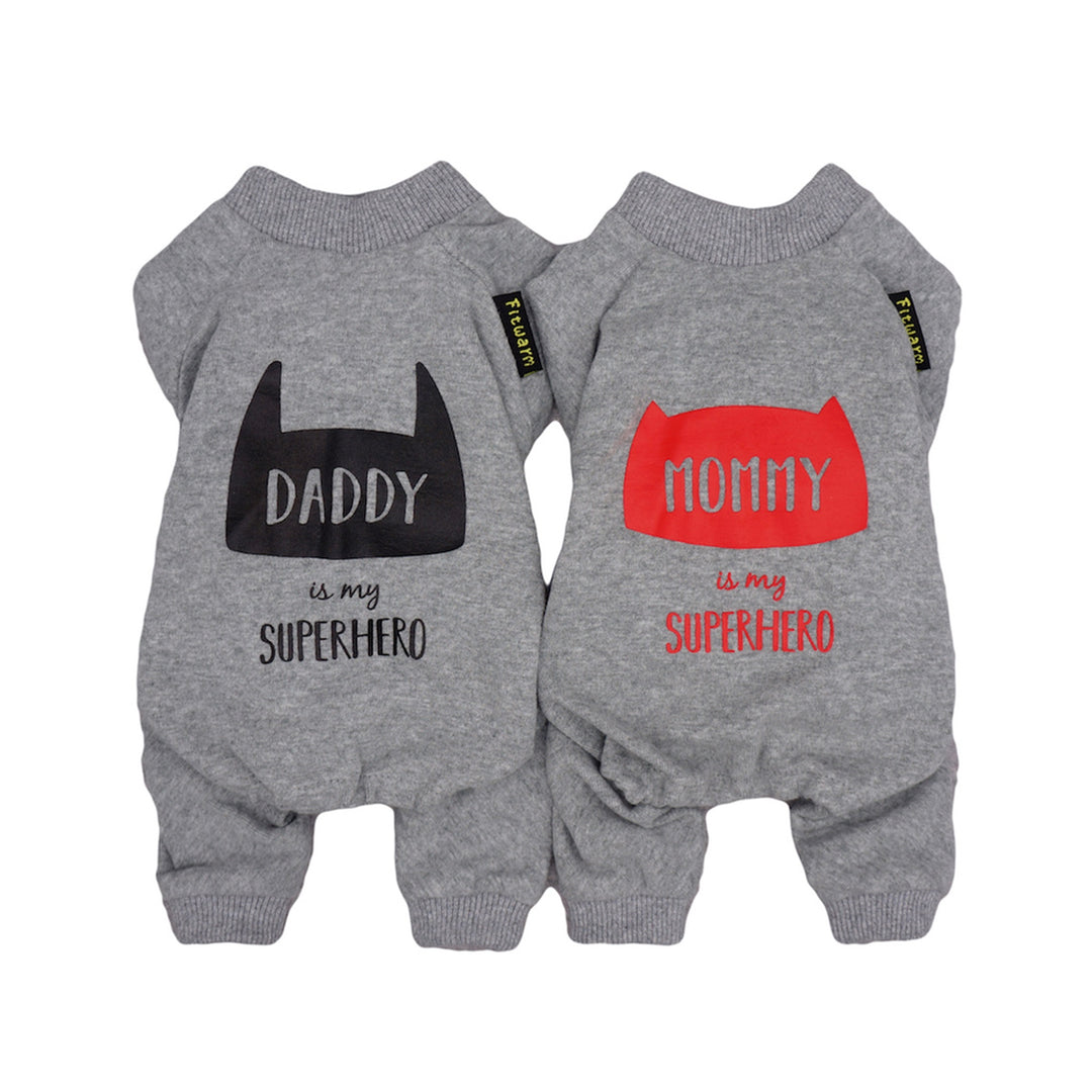 Daddy Mommy Graphic Dog Clothes - Fitwarm