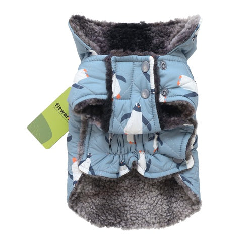 Waterproof Reversible Galaxy/ Penguin Winter dog jacket