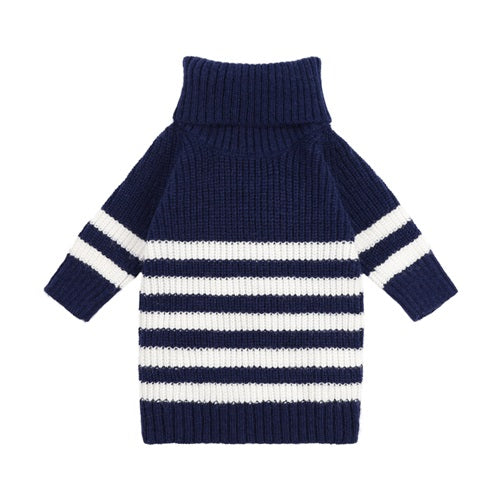 Turtleneck Knitted Striped Dog Sweater