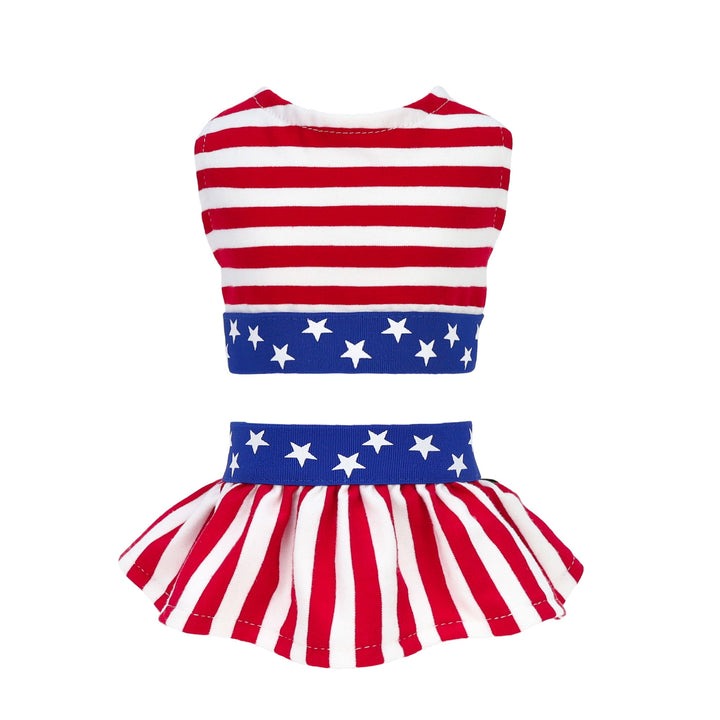 Patriotic Striped 2 Piece  Dog Clothes - Fitwarm