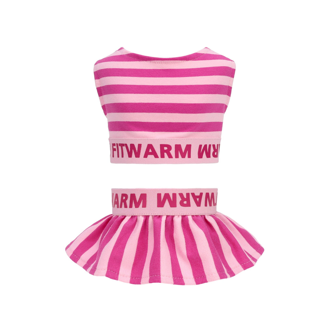 Pink Striped 2 Piece Dog Dress - Fitwarm