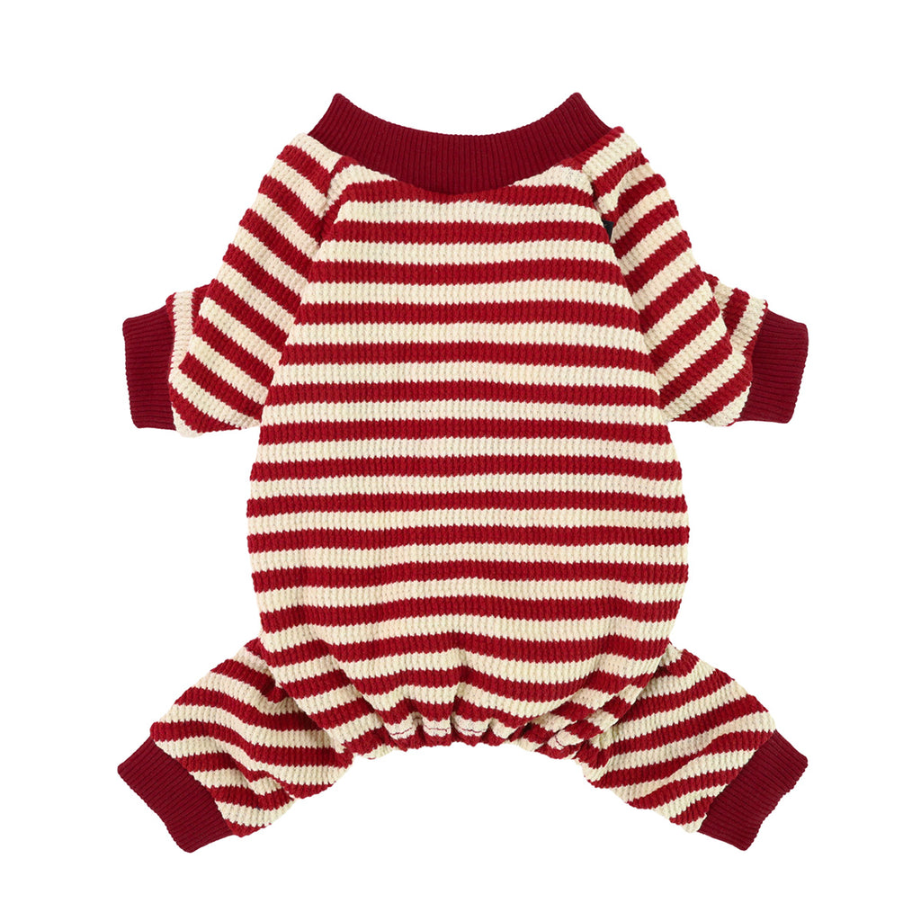 Waffle Striped Dog Pajamas Fitwarm