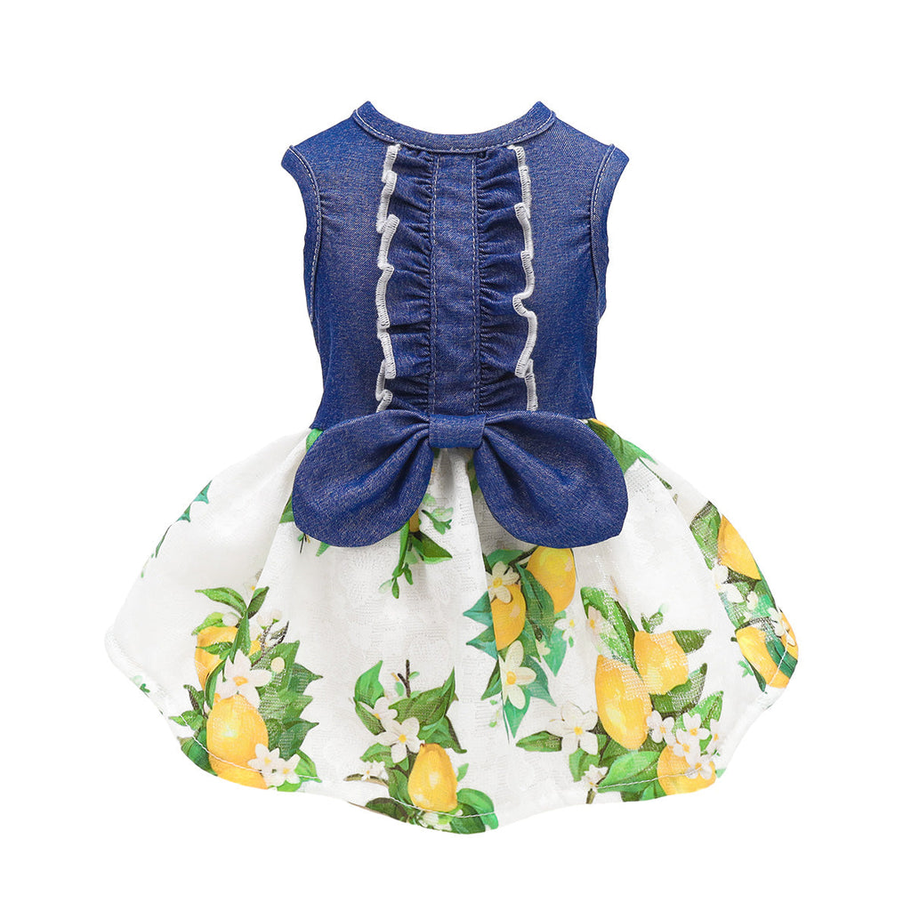 Denim Lemon Dog Dress
