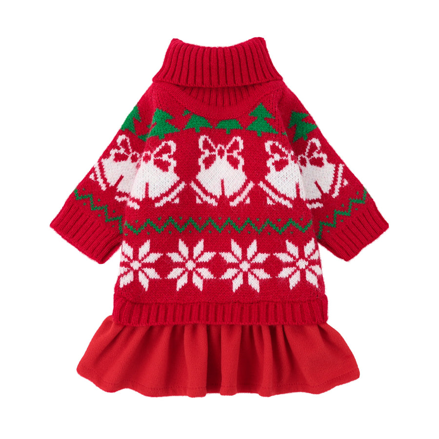 Christmas Puppies Long Sleeve Pima PJ Set with Red Stripe Trim