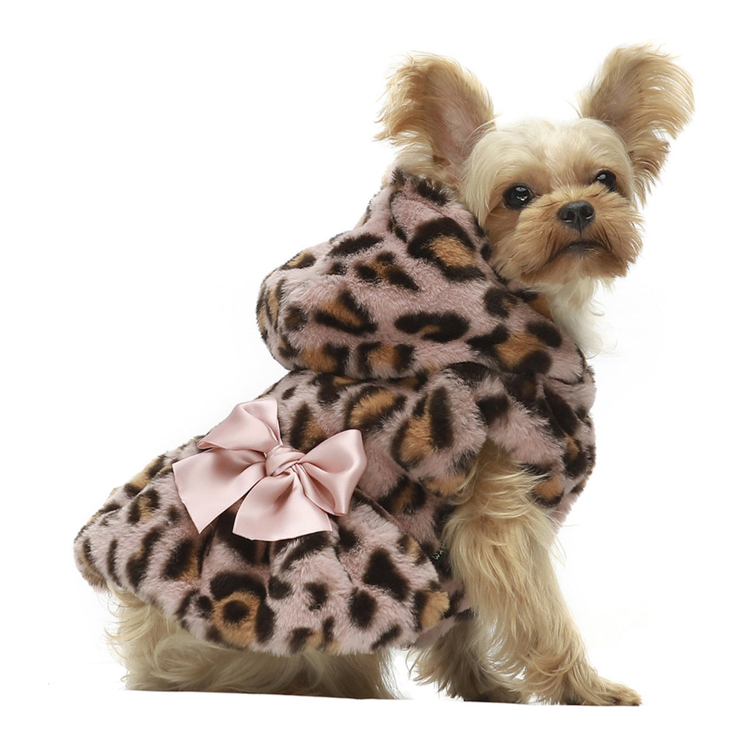Fluffy Faux Fur Leopard Dog Coats