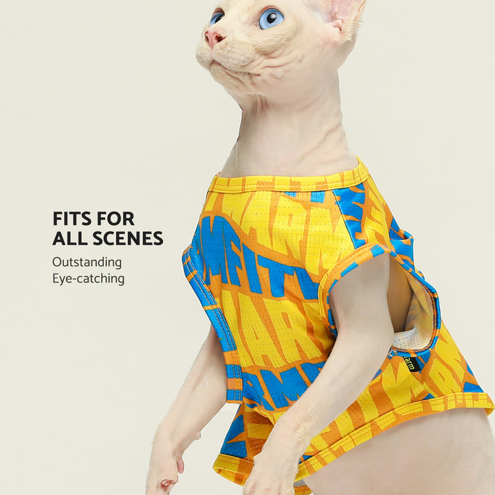 2-Pack Abstract Lightweight T- Yellow sphynx clothes
