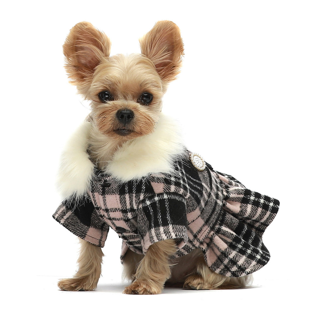 Faux Fur Double-Breasted Pea Coat yorkie clothes