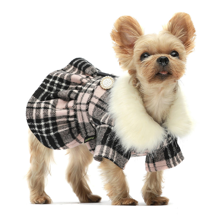 Faux Fur Double-Breasted Pea Coat teacup yorkie clothes