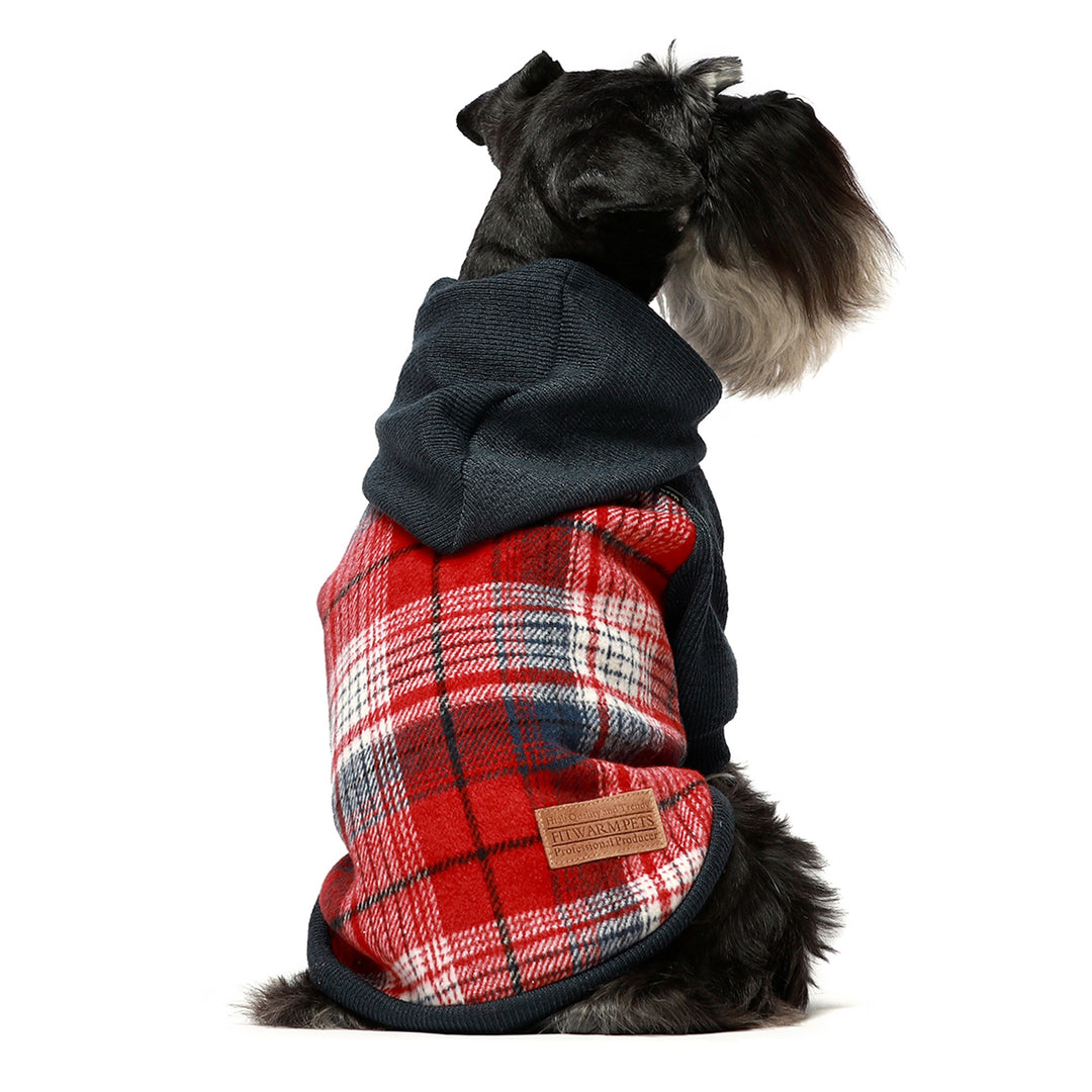 Knitted Plaid Red schnauzer clothes