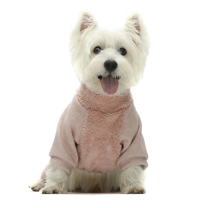 Turtleneck Fuzzy Pink dog onesie
