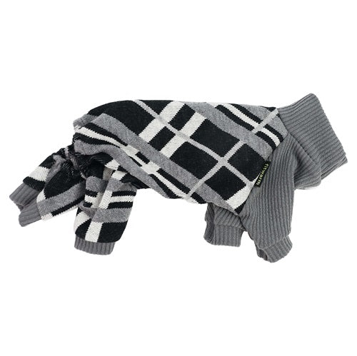 Black Argyle dog onesie