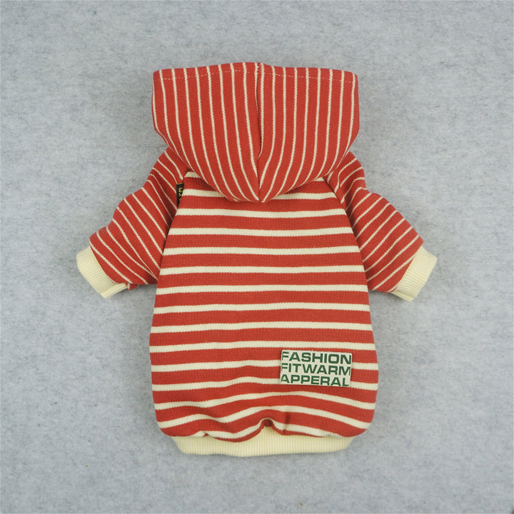 Striped Hooded dog clothing