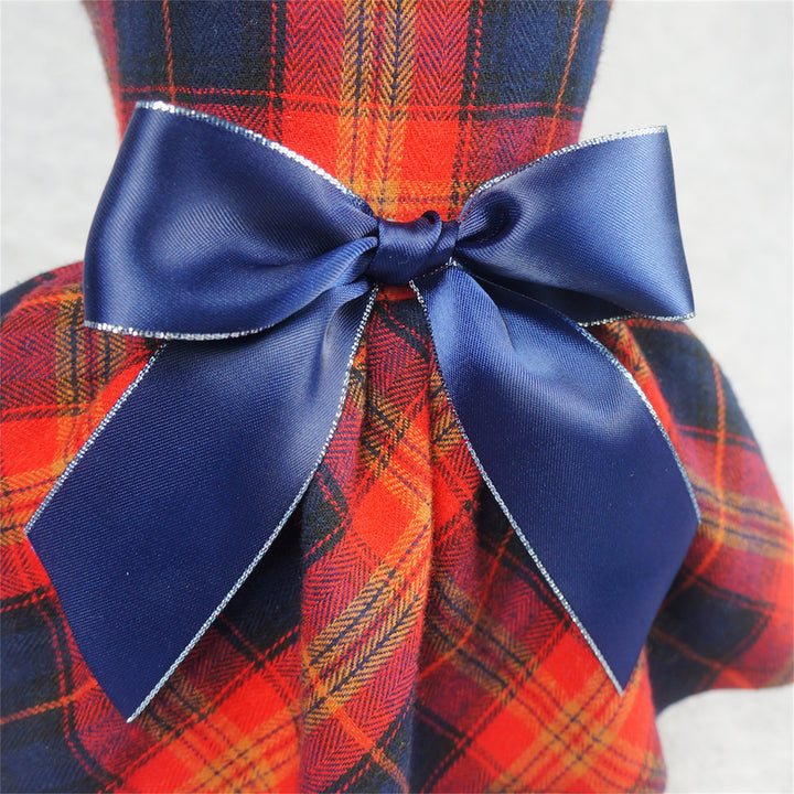 Tartan Plaid Ribbon clothes for dogs